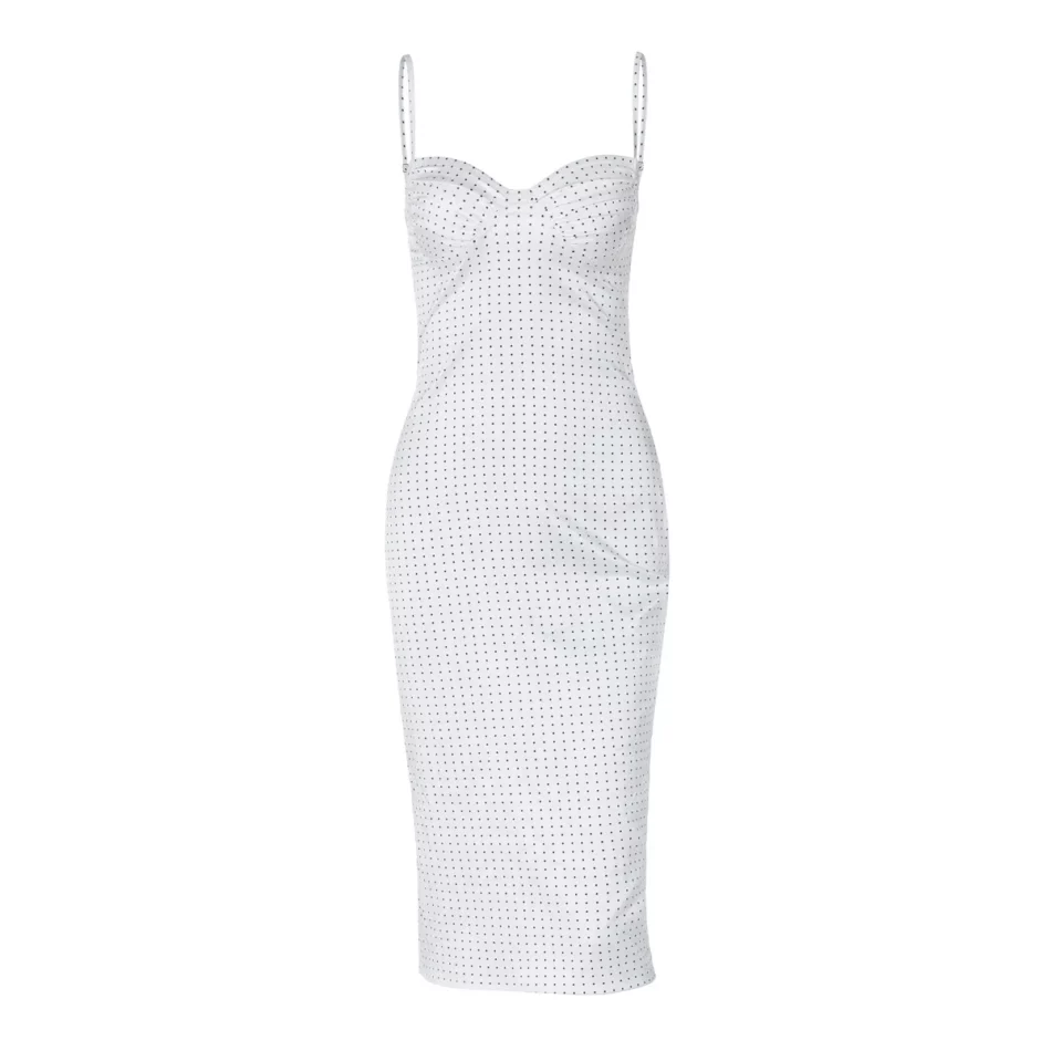 Dotted Spaghetti Strap Midi Dress