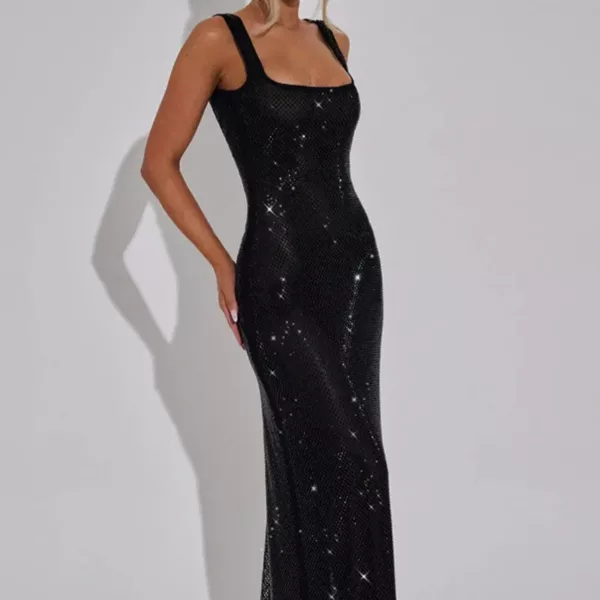 allover sequin fitted gown