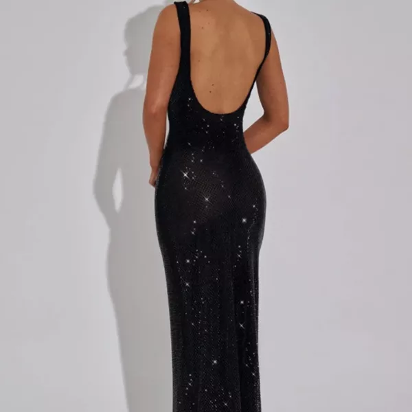 allover sequin fitted gown
