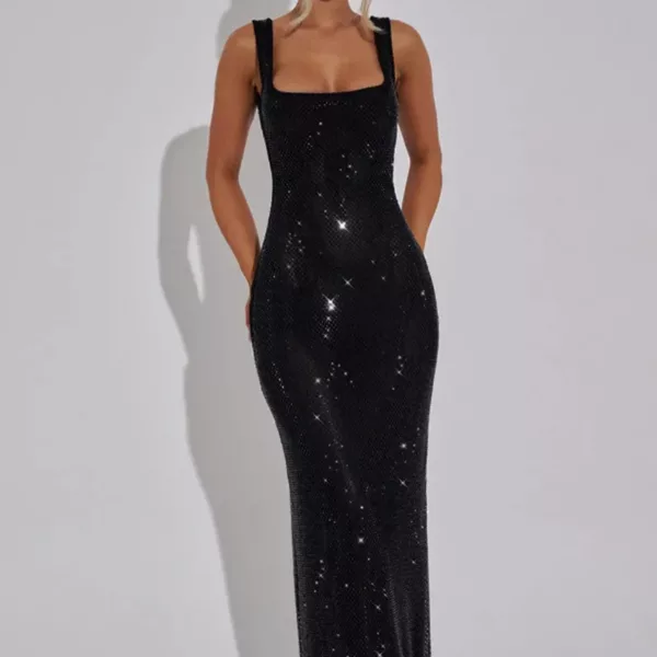 allover sequin fitted gown