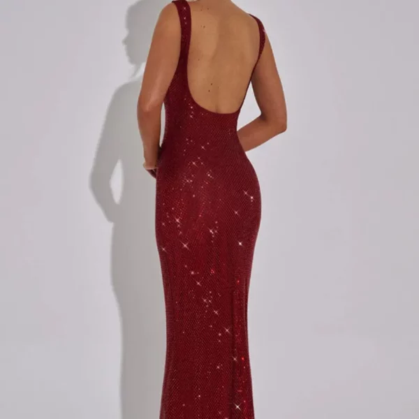 allover sequin fitted gown