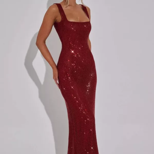 allover sequin fitted gown