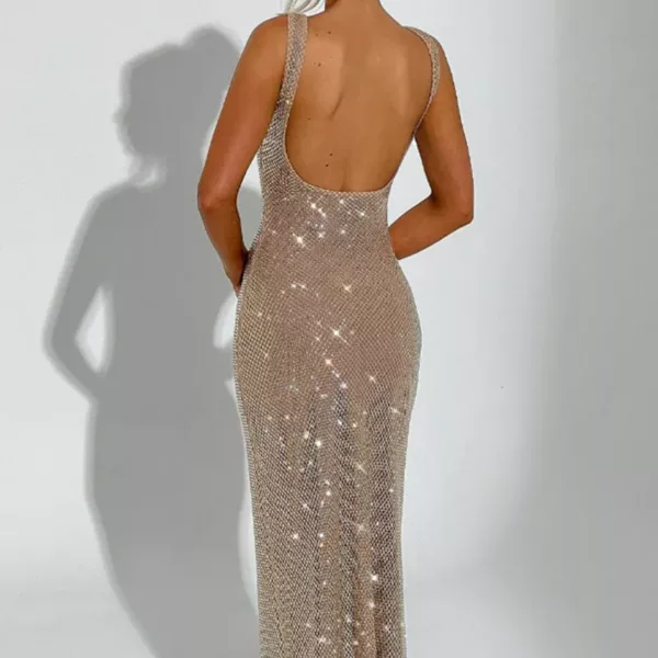 allover sequin fitted gown