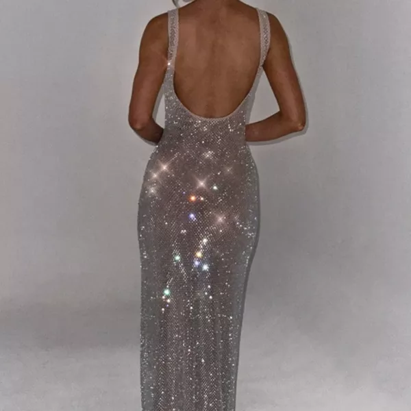 allover sequin fitted gown