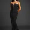 Crystal Studded Plunge Gown