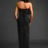 Crystal Studded Plunge Gown