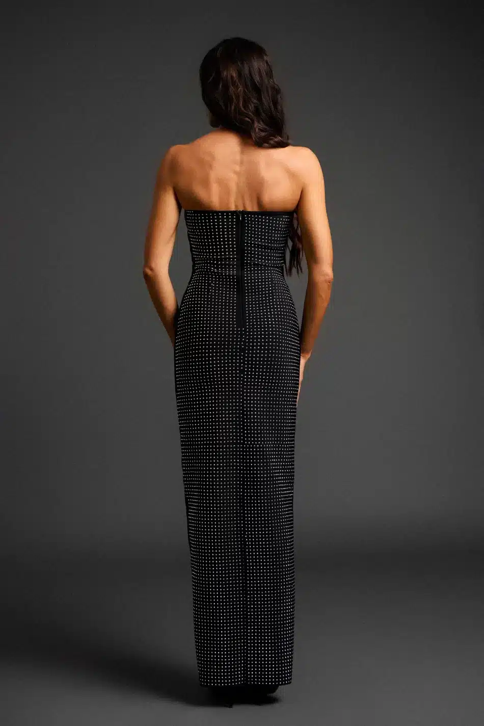 Crystal Studded Plunge Gown