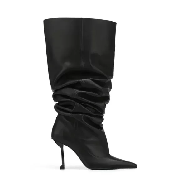slouchy stiletto knee boots