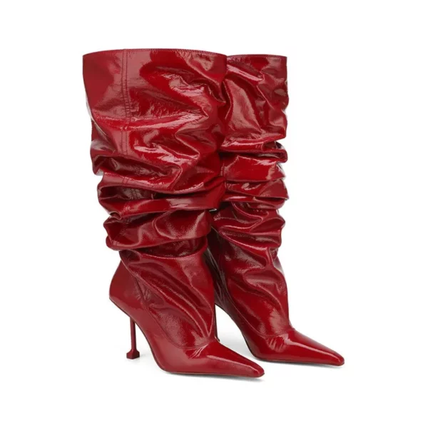 slouchy stiletto knee boots