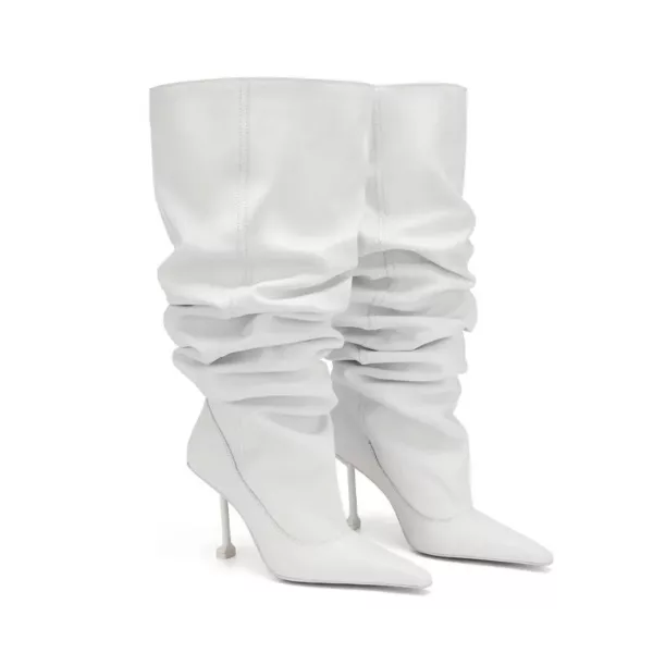 slouchy stiletto knee boots
