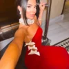 strapless side-bow bandage dress in red