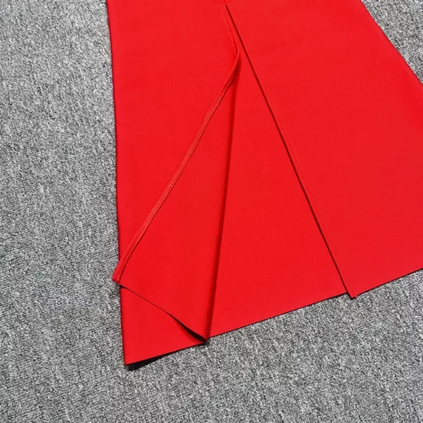 strapless side-bow bandage dress in red