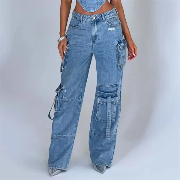 utility cargo denim pants - Beniz Kloset - Online shop women's