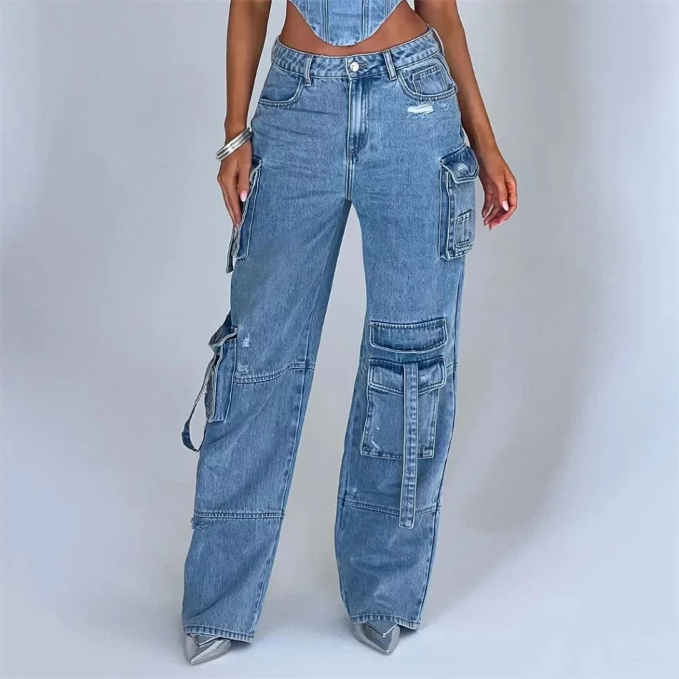 utility cargo denim pants - Beniz Kloset - Online shop women's