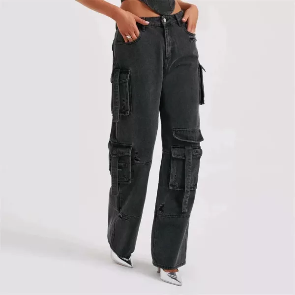 utility cargo denim pants - Beniz Kloset - Online shop women's