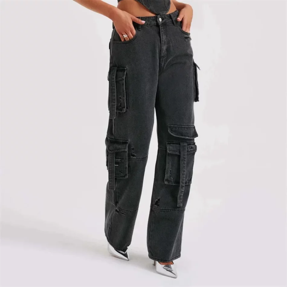 utility cargo denim pants - Beniz Kloset - Online shop women's