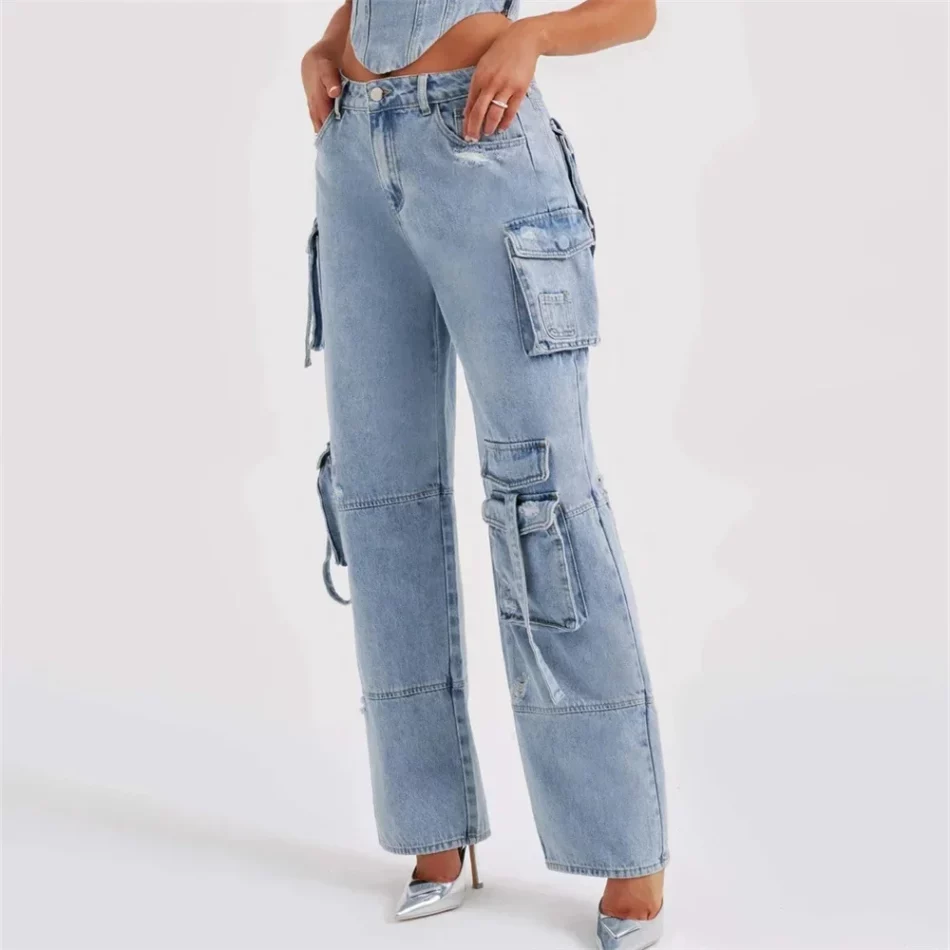 utility cargo denim pants - Beniz Kloset - Online shop women's
