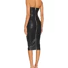 Black Bustier Bodycon Midi Dress- Beniz Kloset
