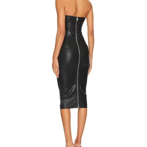 Black Bustier Bodycon Midi Dress- Beniz Kloset