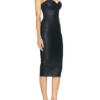 Black Bustier Bodycon Midi Dress- Beniz Kloset
