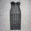 Black Bustier Bodycon Midi Dress- Beniz Kloset