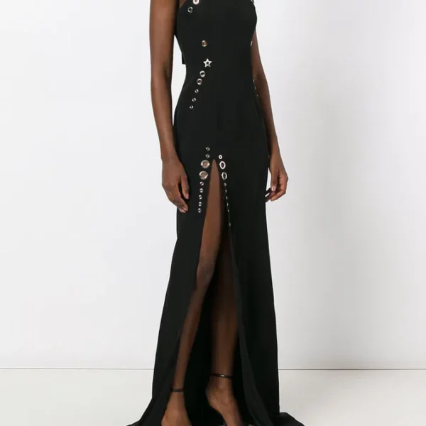 Chain Strap Grommet Gown