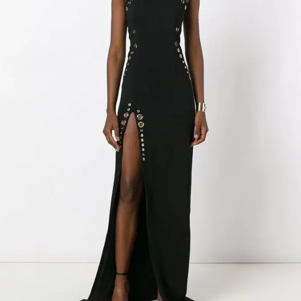 Chain Strap Grommet Gown
