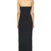 Strapless Plunge Black Gown 3