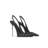 Black Fishnet Slingback Stiletto Heels