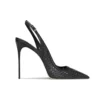 Black Fishnet Slingback Stiletto Heels - Beniz Kloset Online shop for women