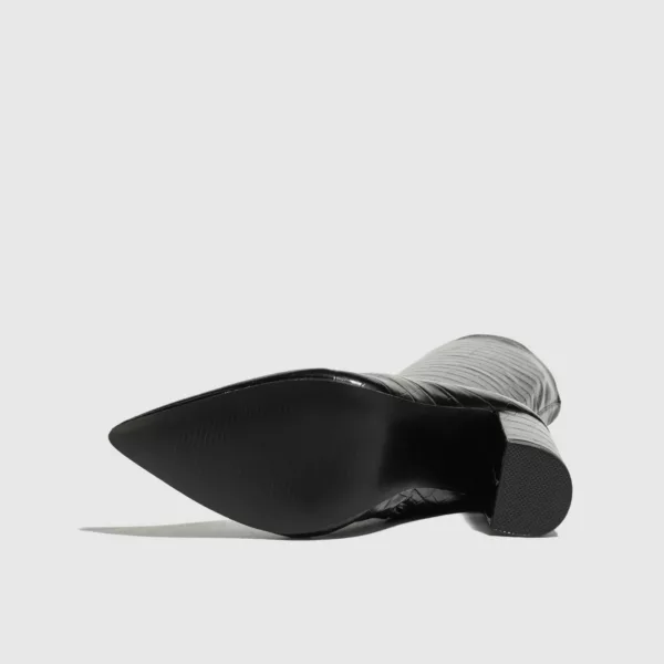 Croc Pointed Toe Boots - Beniz Kloset Women's Online Shop for Timeless Chic