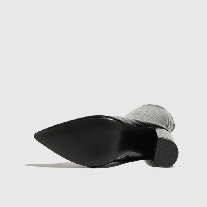 Croc Pointed Toe Boots - Beniz Kloset Women's Online Shop for Timeless Chic