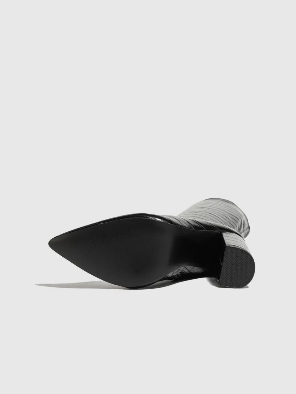 Croc Pointed Toe Boots - Beniz Kloset Women's Online Shop for Timeless Chic
