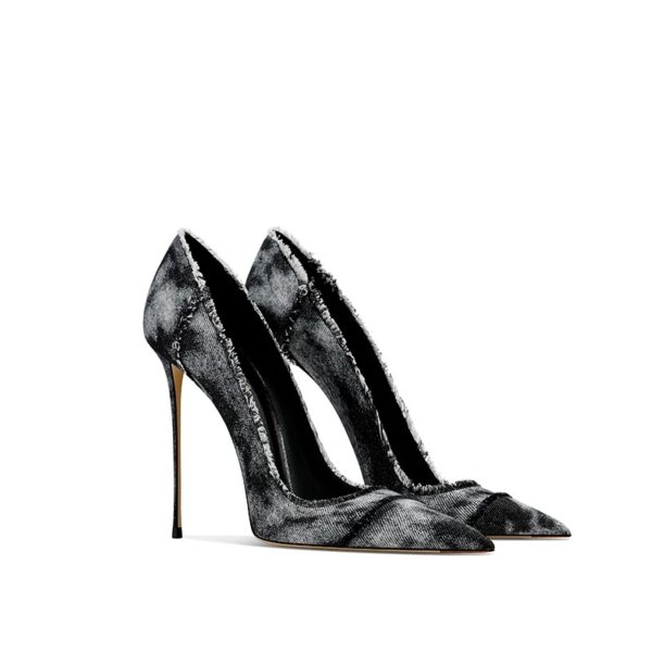Alternative view of Distressed Denim Stiletto Heels