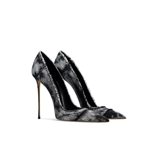 Alternative view of Distressed Denim Stiletto Heels