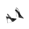 Black Fishnet Slingback Stiletto Heels