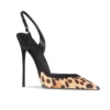 Leopard Print Slingback Heels Beniz Kloset - Women's online shoes shop