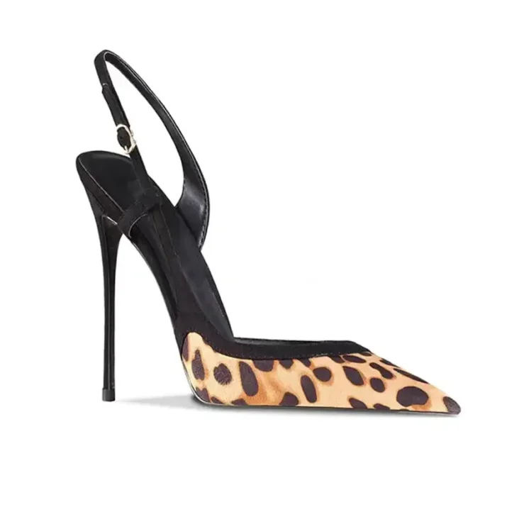 Leopard Print Slingback Heels Beniz Kloset - Women's online shoes shop