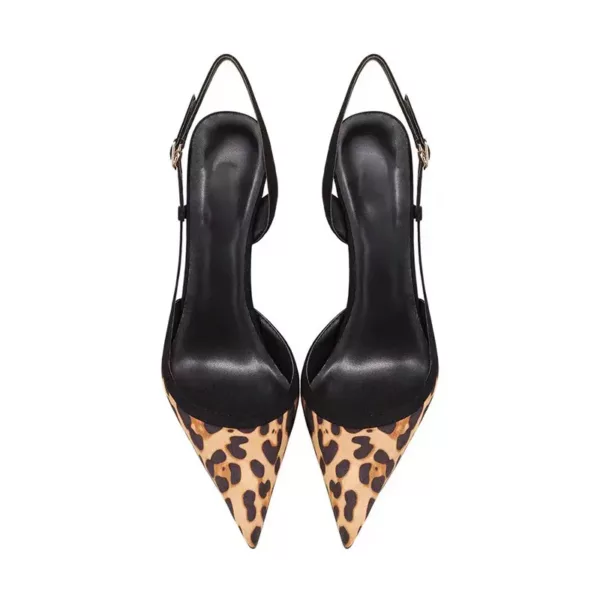 Leopard Print Slingback Heels Beniz Kloset - Women's shoes shop
