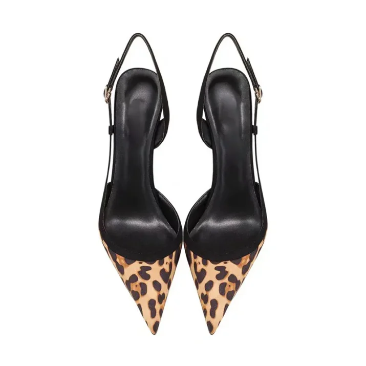 Leopard Print Slingback Heels Beniz Kloset - Women's shoes shop