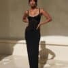 Black Mesh Strap Dress