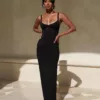 Black Mesh Strap Dress