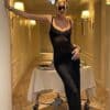 Black Mesh Strap Dress