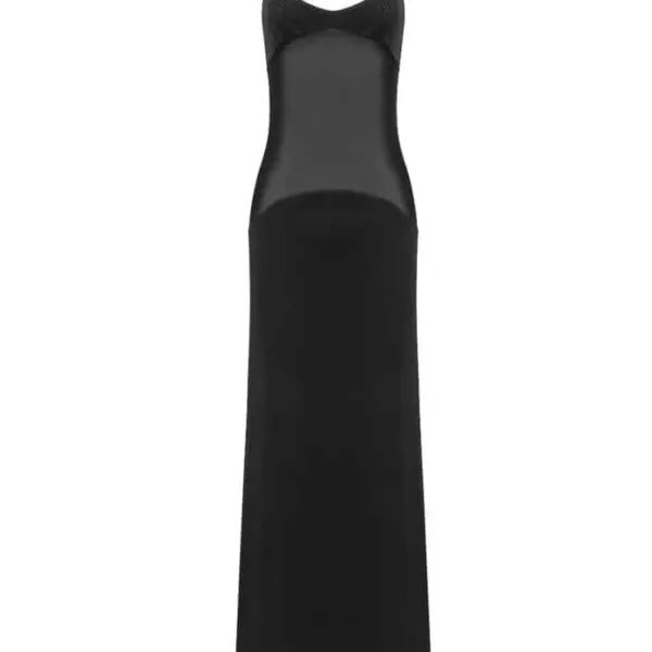 Black Mesh Strap Dress