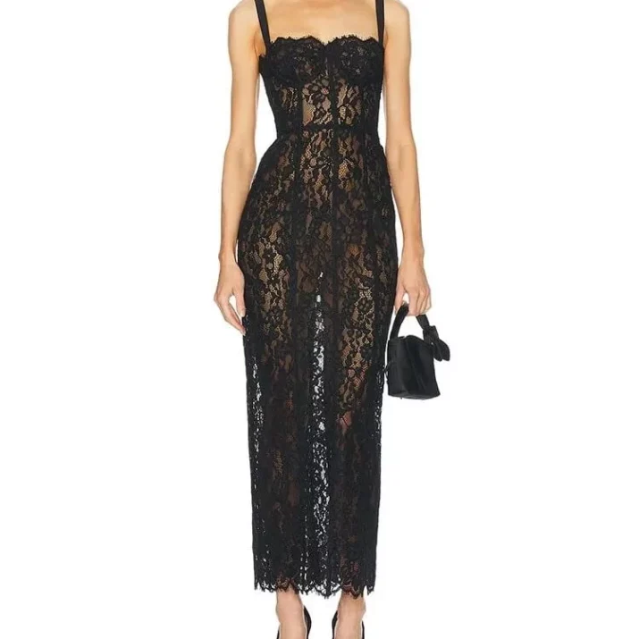 lace see through dress