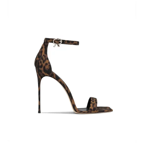 Leopard Print Stiletto Sandals