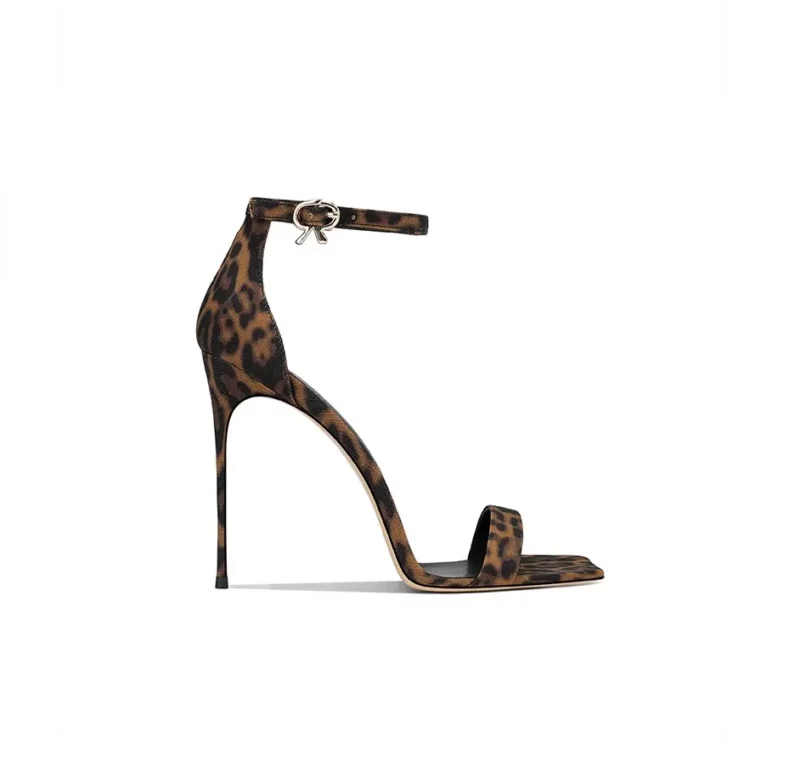 Leopard Print Stiletto Sandals