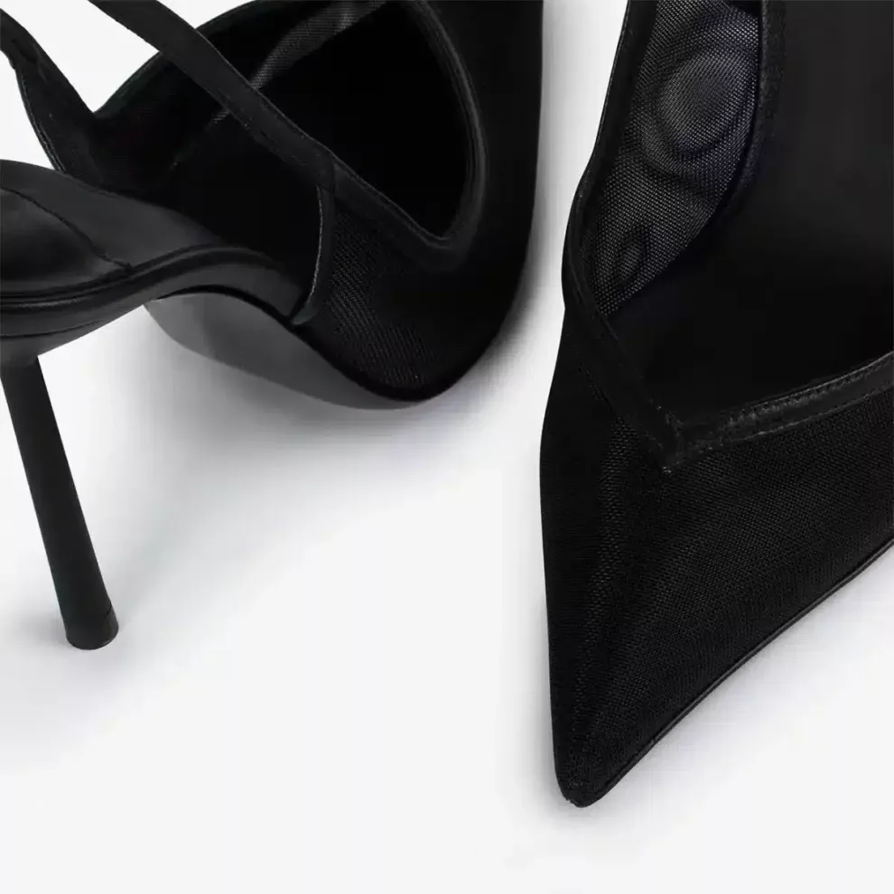 Textured Slingback Stiletto Heels