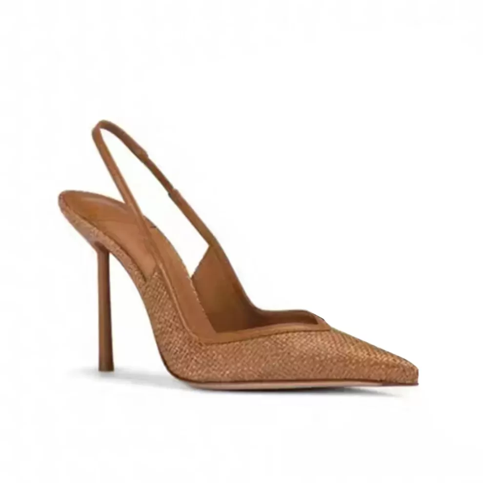 Textured Slingback Stiletto Heels