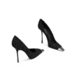 Tweed Chrome Square Pumps